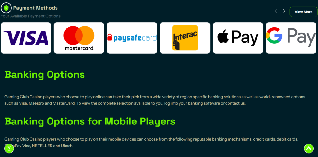 Gaming-Club-payment-methods-screenshot