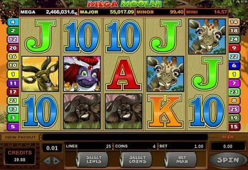 Slot Machine a sous progressive - Mega Moolah Canada