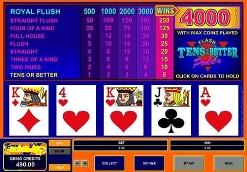 Jouez au Tens or Better Poker - Maple Casino