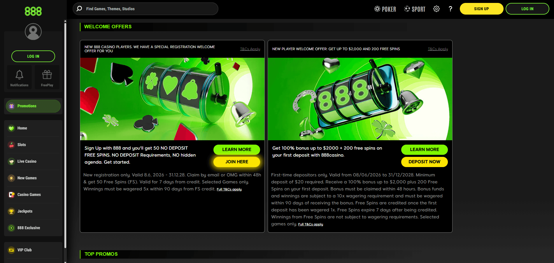 888-casino-promotions-screenshot