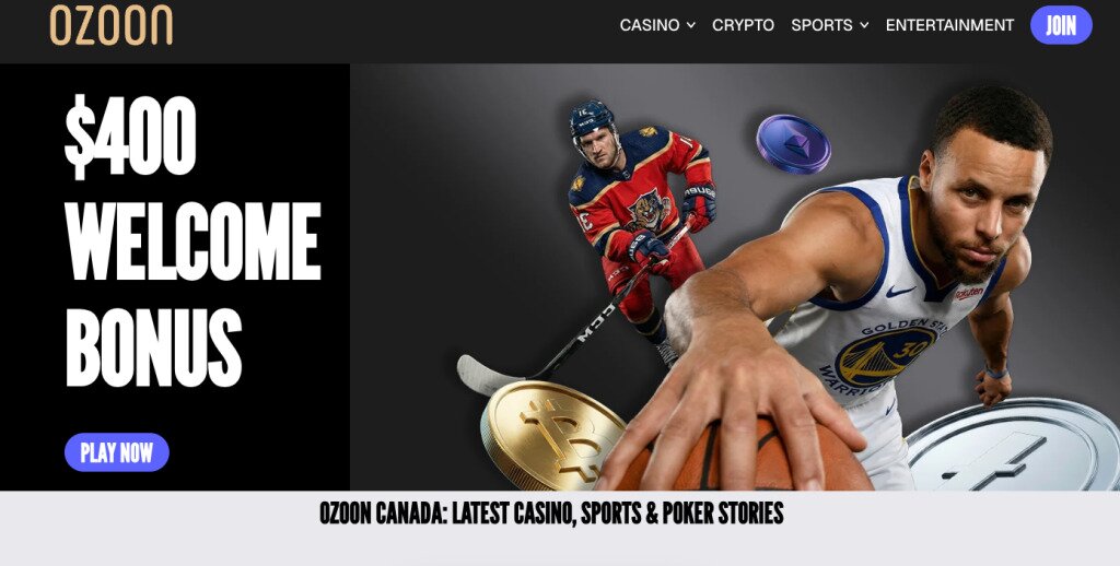 Ozoon Casino - Welcome Bonus page screenshot