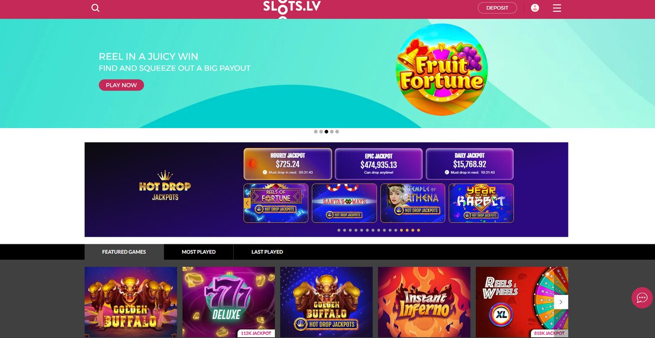Slots.lv Casino Homepage