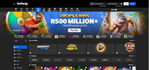 Screenshot of Betway lobby with tournament displayed