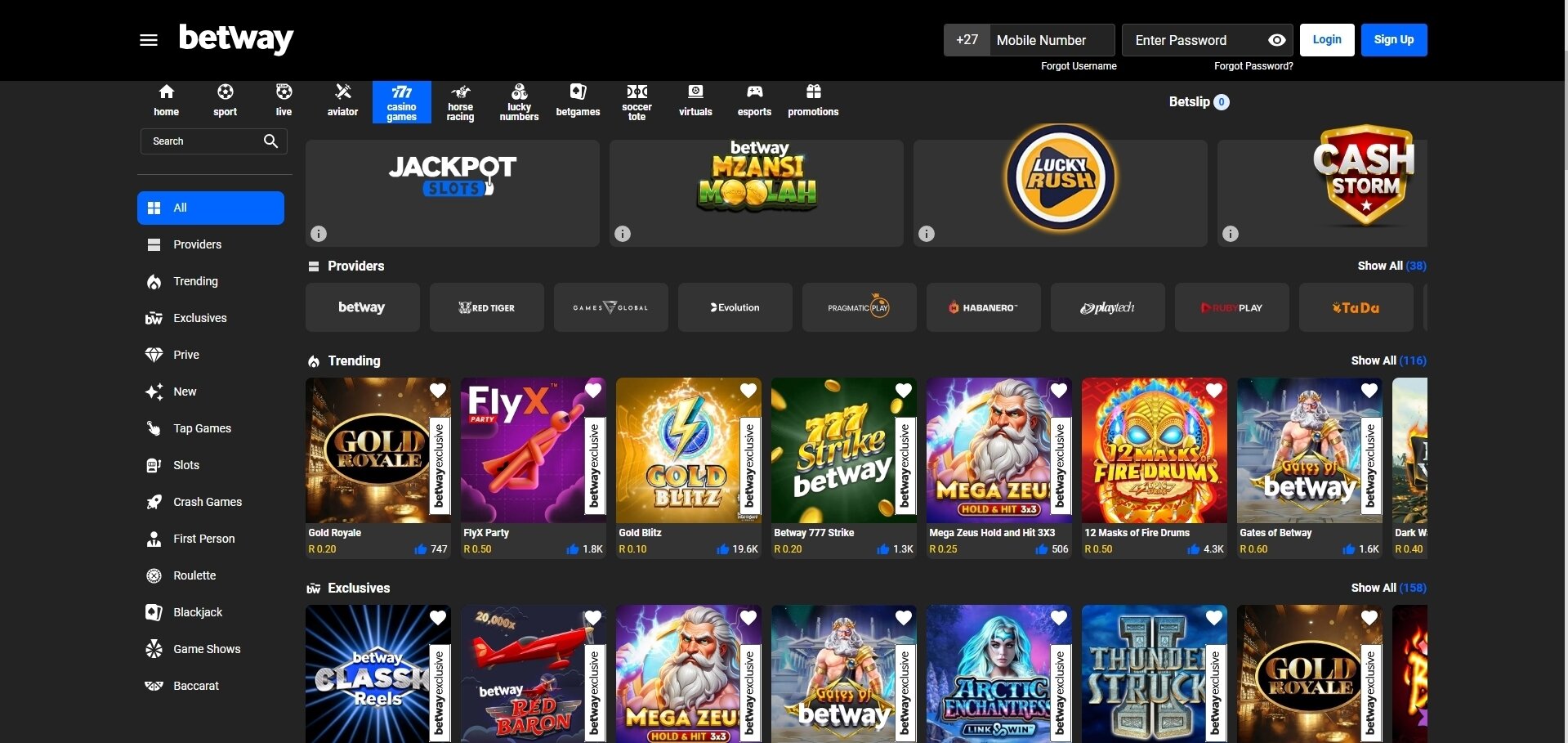 betway game library