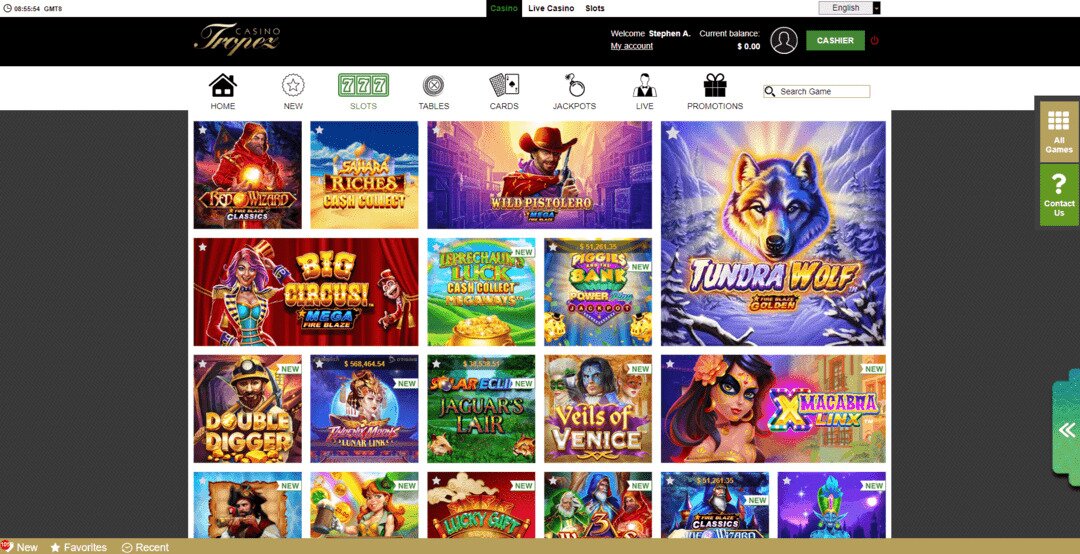 Casino Tropez Games Library