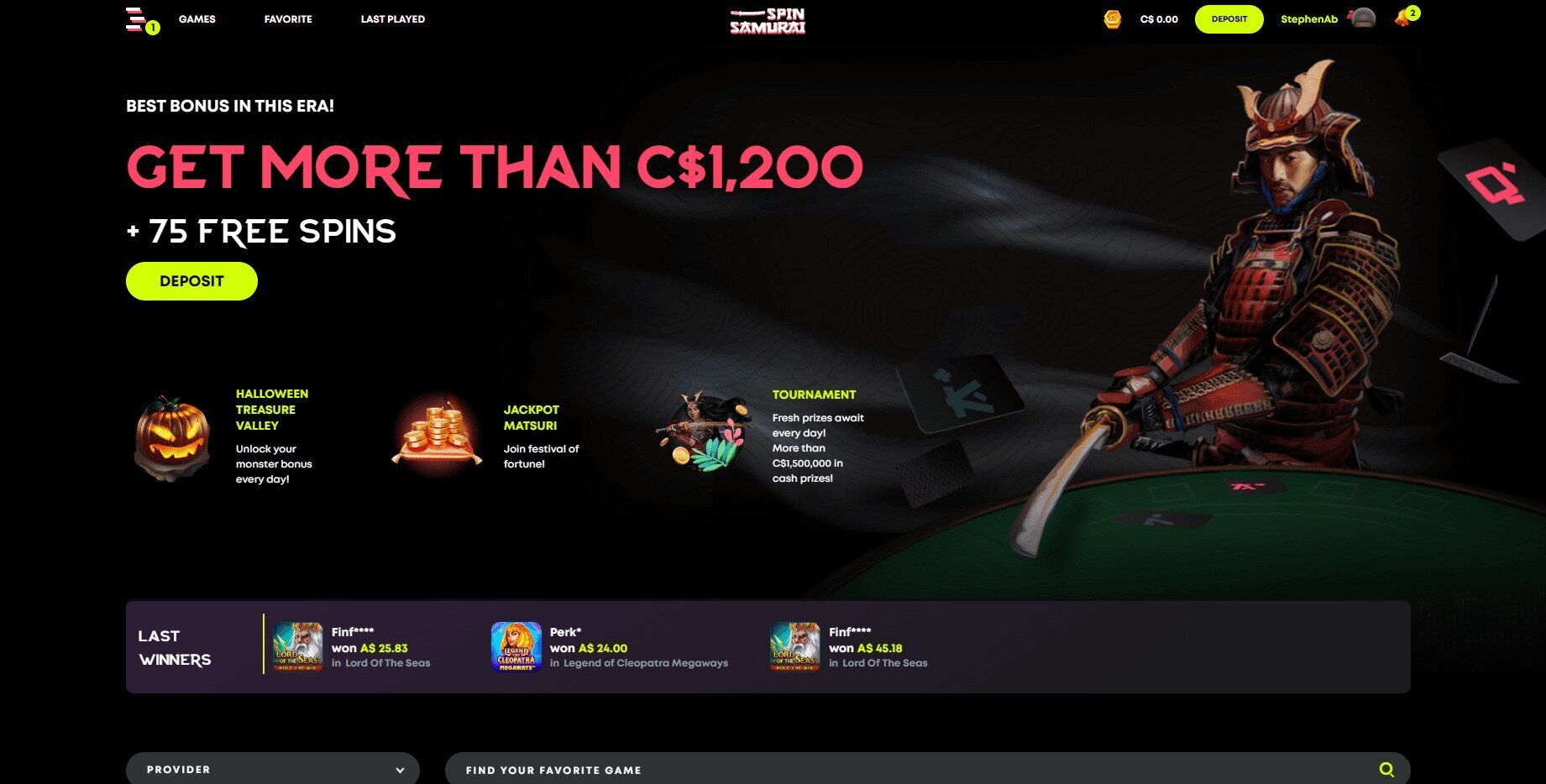 Spin_Samurai_lobby