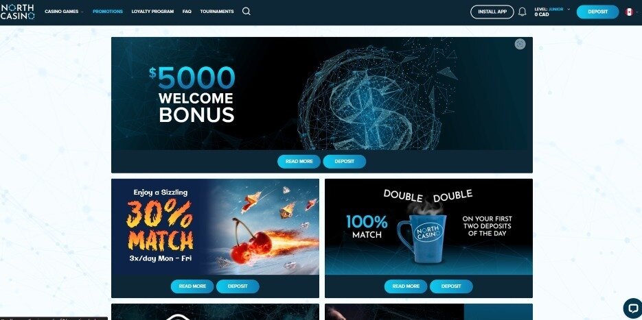 North Casino Bonus Page