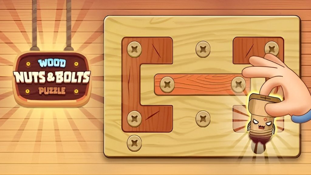 Wood nuts and bolts Puzzle Mobile Game