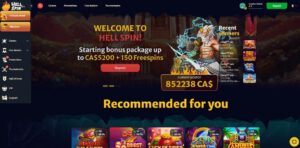 HellSpin Casino lobby screenshot
