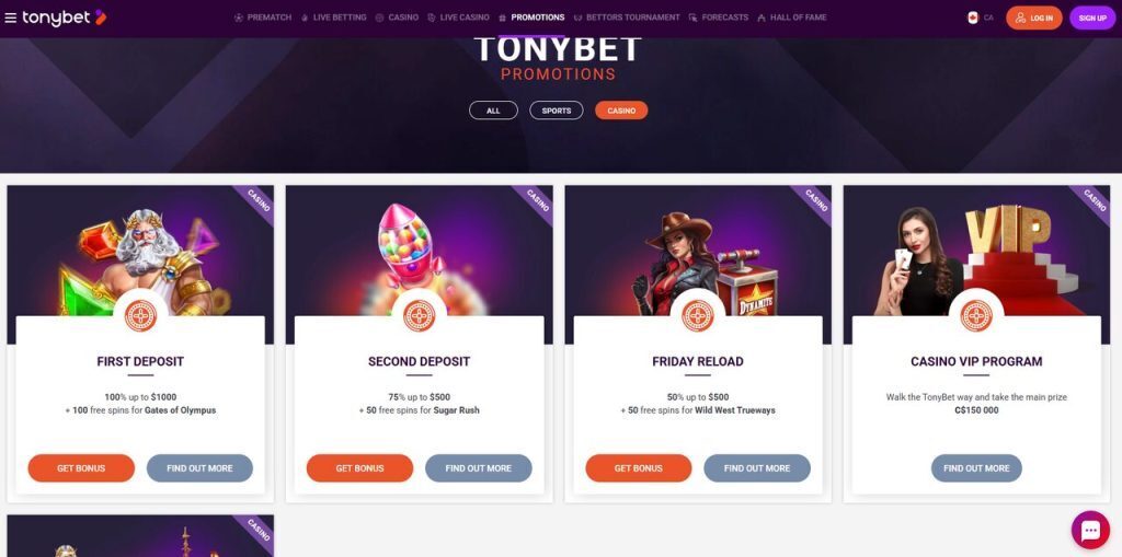 TonyBet Casino Bonus Page-1