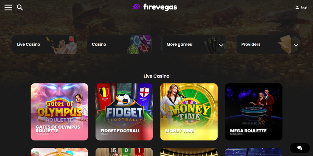 firevegas-casino-homepage-screenshot