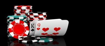 Playing cards and chips representing Baccarat