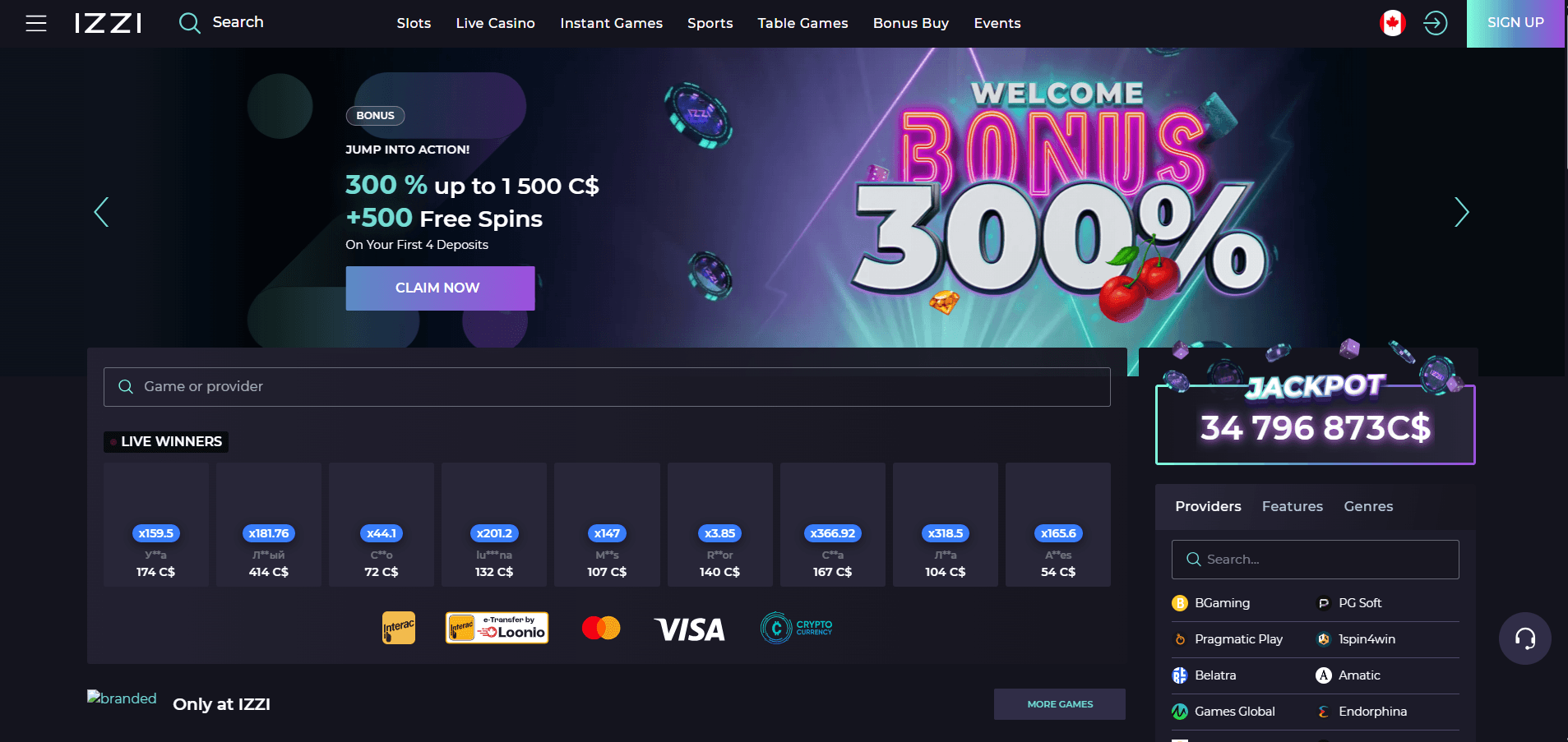 Homepage-IZZI-screenshot