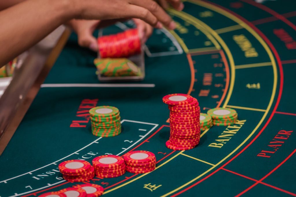 Baccarat game in action