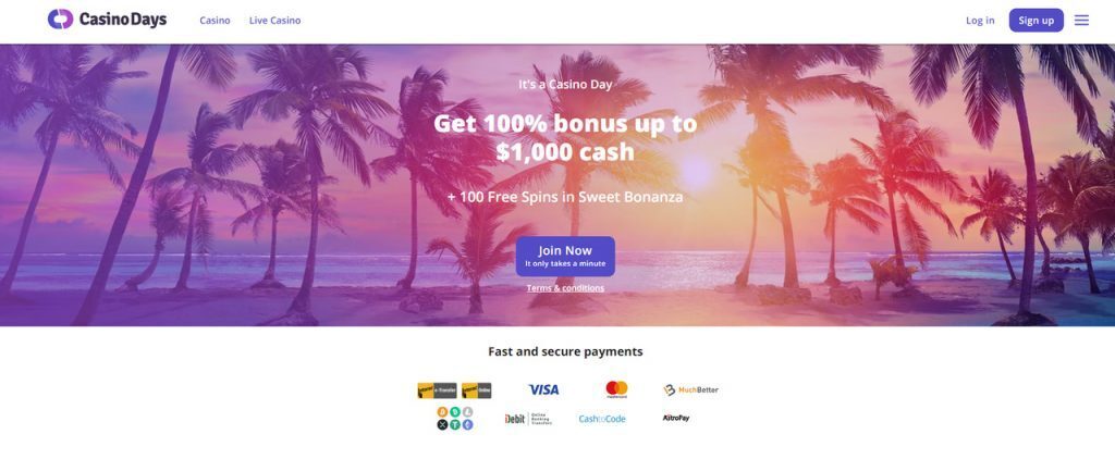 Casino days bonus