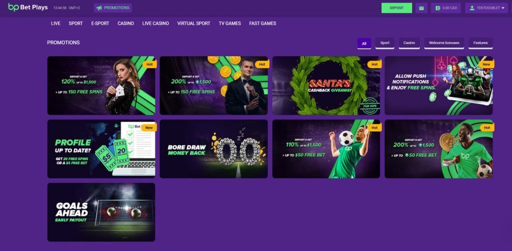 Bet plays bonuses