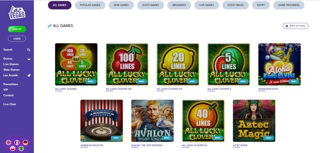 Laz vegas games