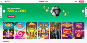 GreatWin Casino Homepage