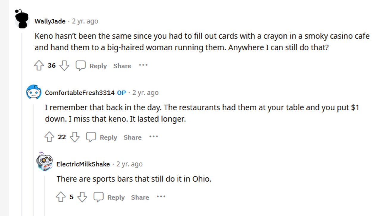 Keno - Reddit comment