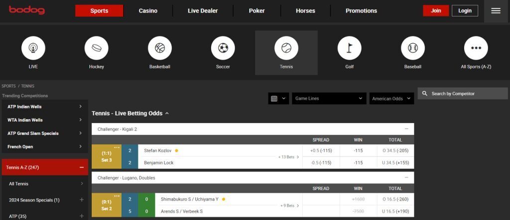 bodog live sports betting
