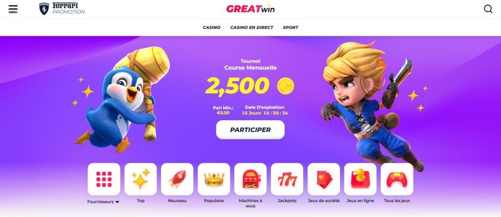 greatwin casino FR - Games