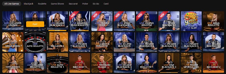JackPot city Live Games