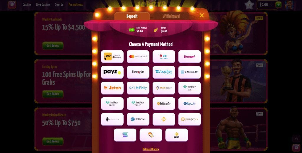 Joker8 Payment methods