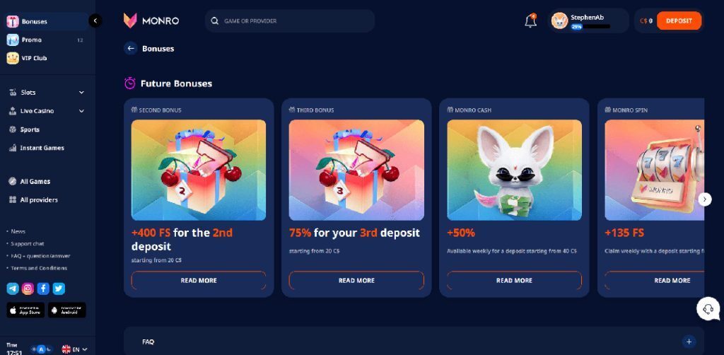 Monro Casino Promotions