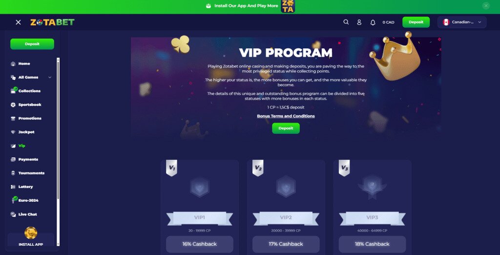 ZotaBet Casino VIP Program
