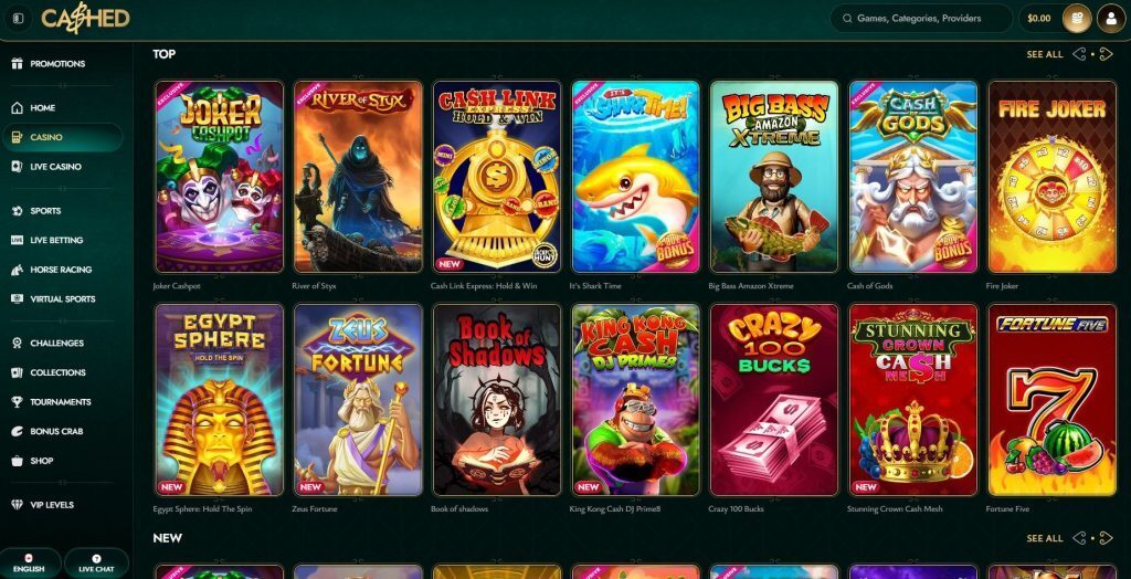 Cashed casino games library
