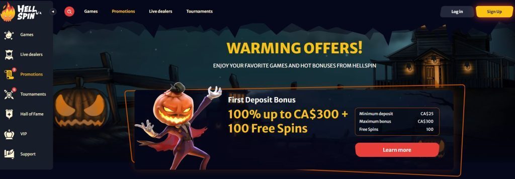 HellSpin casino payment page