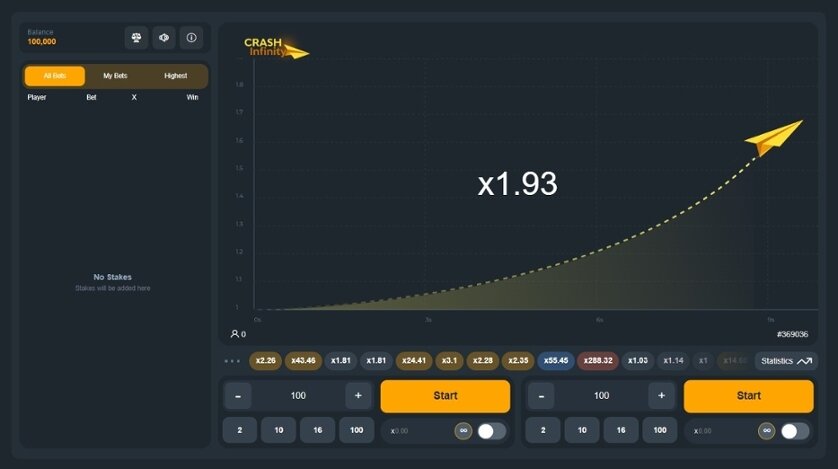 Crash Infinity crash game
