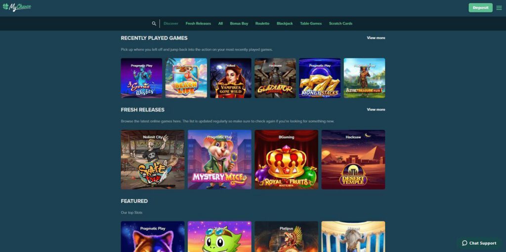 MyChance Casino Screenshot