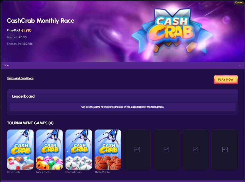 cashcrab monthly race tournament