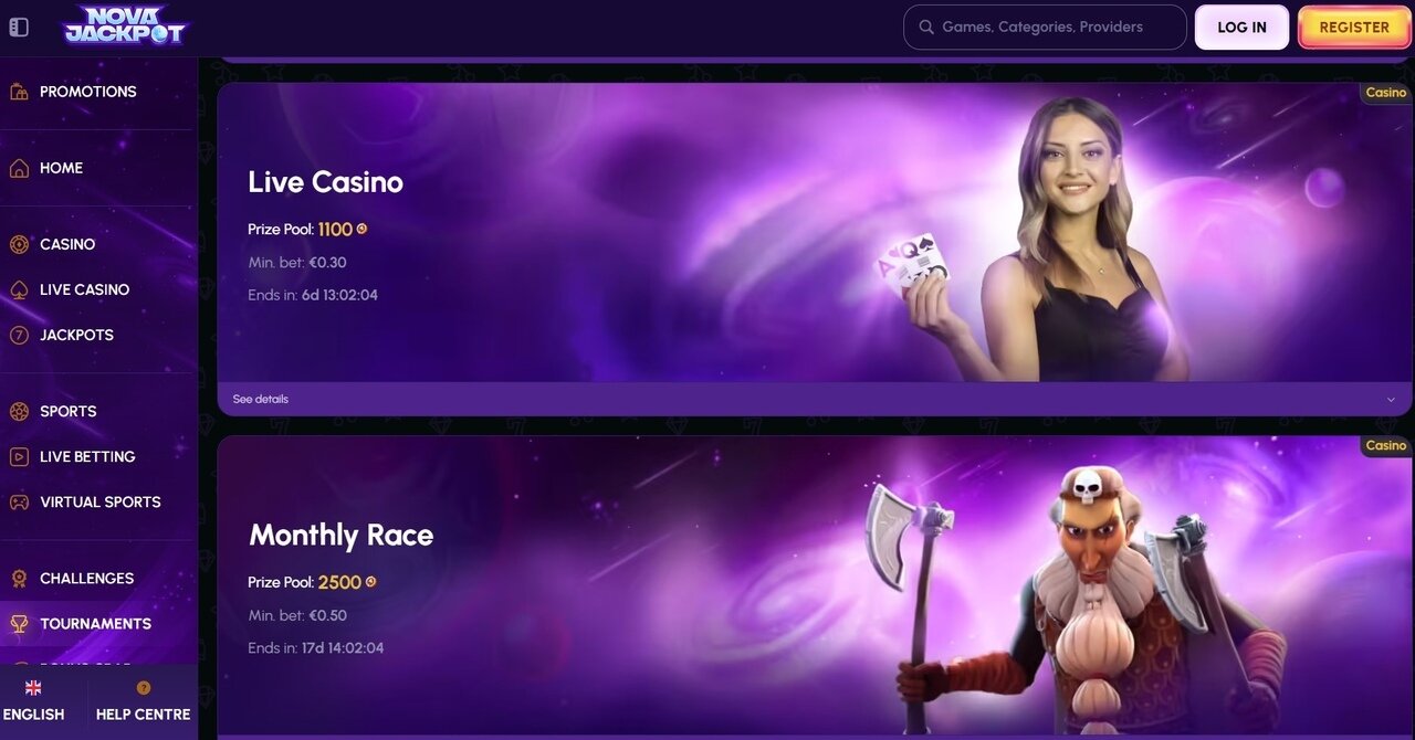 Nova jackpot casino tournaments
