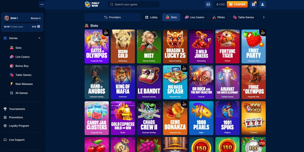 OnlyWin Casino Games