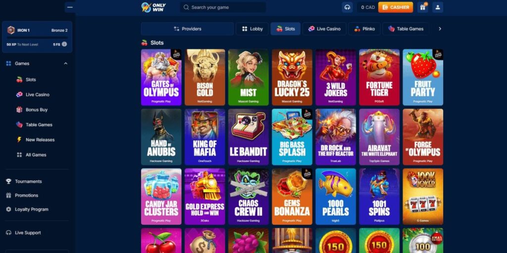 Onlywin casino games