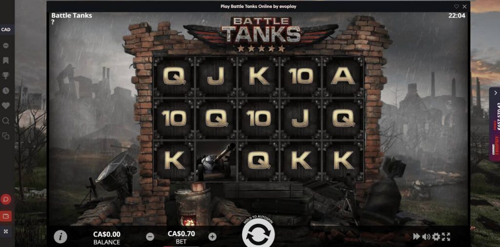 gameplay of battle tanks online slot by evoplay at 1red casino in canada