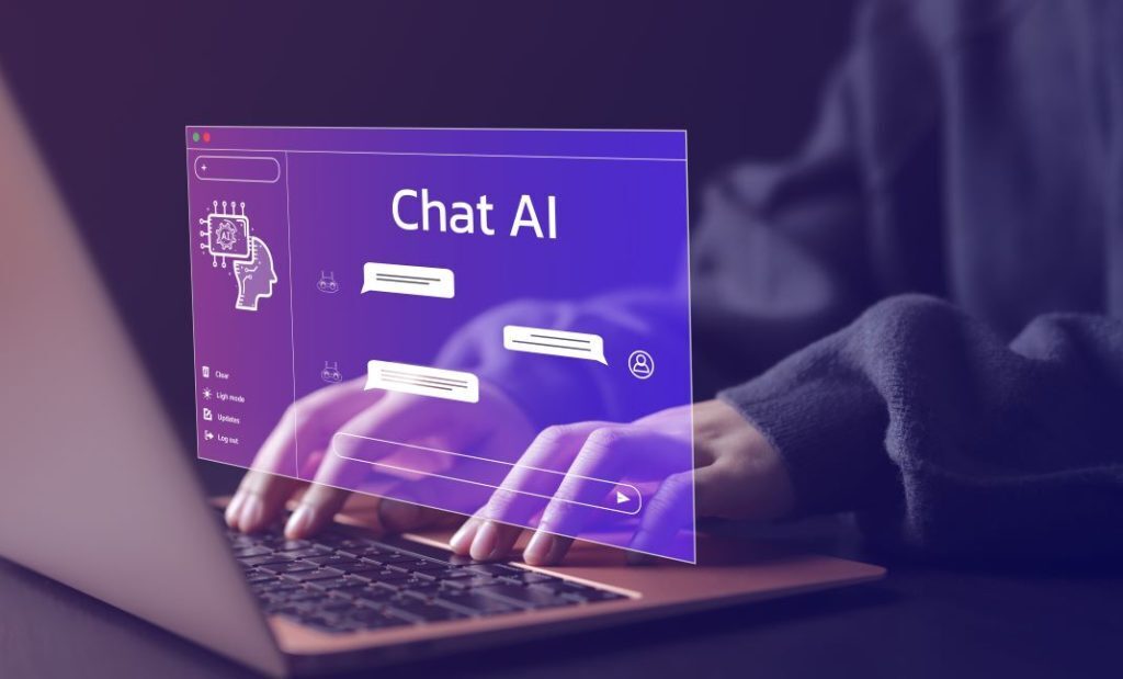 Person engaging in a chat with AI