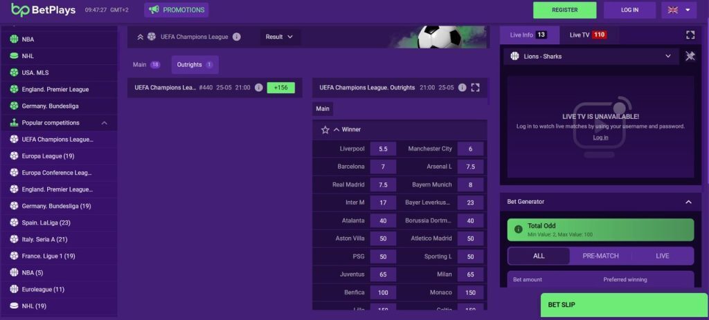 Ice Hocky betting at Betplays casinos