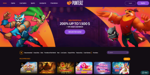Punterz Casino Homepage