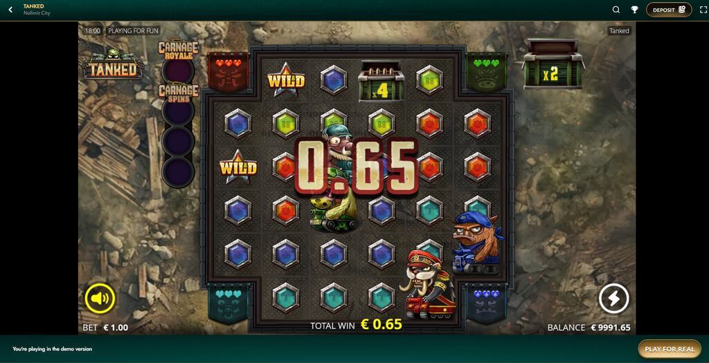 Tanked Slot Screenshot of Win