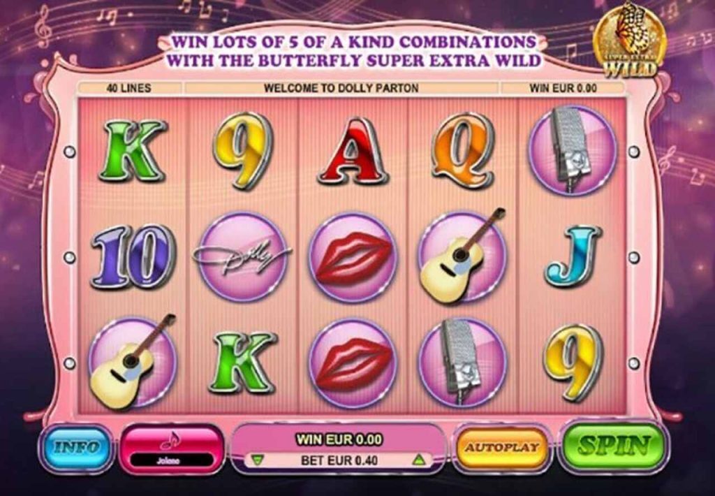 dolly parton online slot screenshot