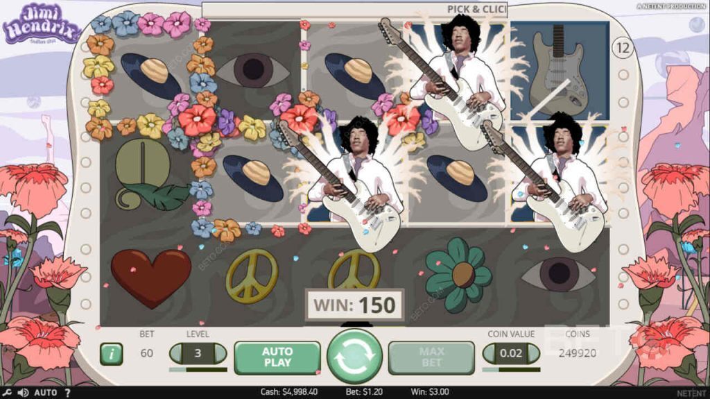 jimi hendrix online slot screenshot