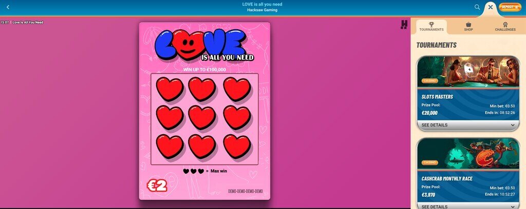 Love is all you need casino game