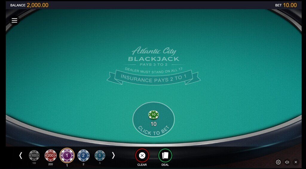 Atlantic City Blackjack Table Game