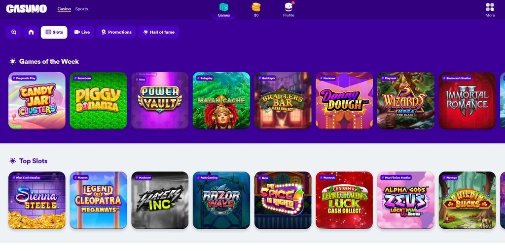 Casumo Casino Games Library