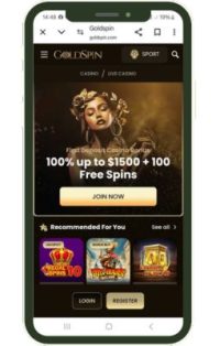 GoldSpin casino mobile