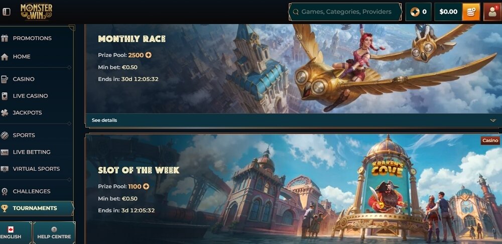 Monsterwin Casino -Tournaments