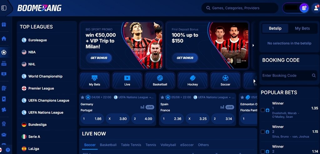 Boomerang Bet - Bet on Sports 